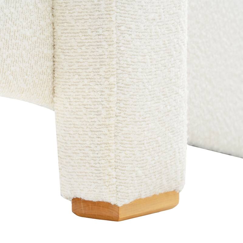 Modern 30.3" Accent chair with Square Wooden Block Legs and Ergonomic Lumbar Support