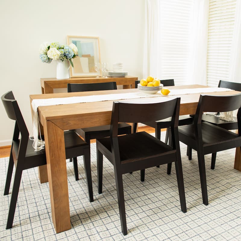 Plank and Beam 72" Modern Solid Wood Table and Chairs Dining Set