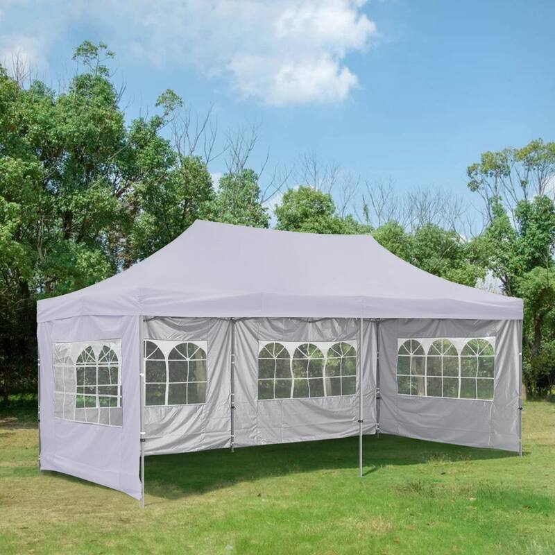 Zenova 10x20 Ft Pop up Canopy Tent Heavy Duty Instant Gazebo - 10FT*20FT