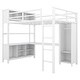 preview thumbnail 20 of 26, Full Size Metal Loft Bed with Wardrobe And L-shaped Desk, Storage Cubes and Shelves for Kids, Teens, Adults