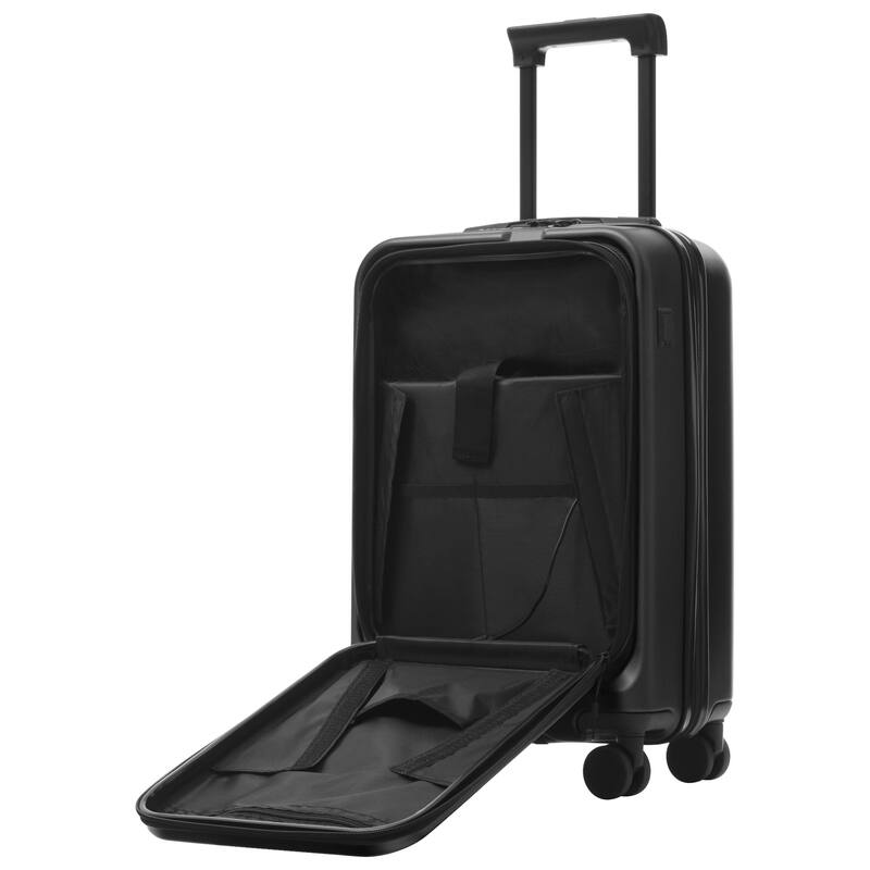 Luggage Sets 5 Piece with Front Opening, Hardside Expandable Carry On Suitcase Set with Double Spinner Wheel with USB Port