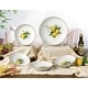 preview thumbnail 4 of 6, Lorren Home Trends 5 Piece Porcelain Pasta Set, 1 Serving Bowl and 4 Individual Bowls, Lemon Design