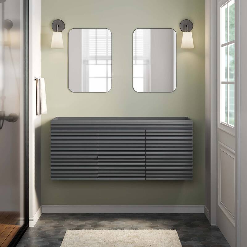 Render 48" Double Sink Compatible (Not Included) Bathroom Vanity Cabinet - Gray