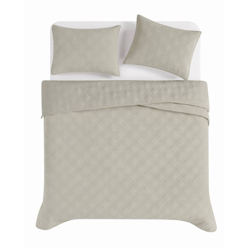 Brooklyn Loom Corduroy Pinsonic 3 Piece Quilt Set