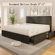 preview thumbnail 16 of 29, Platform Bed with Channel Tufted Corduroy Headboard and 4 Storage Drawers