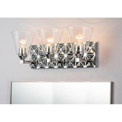 3 Light Bath/Vanity in Polished Chrome