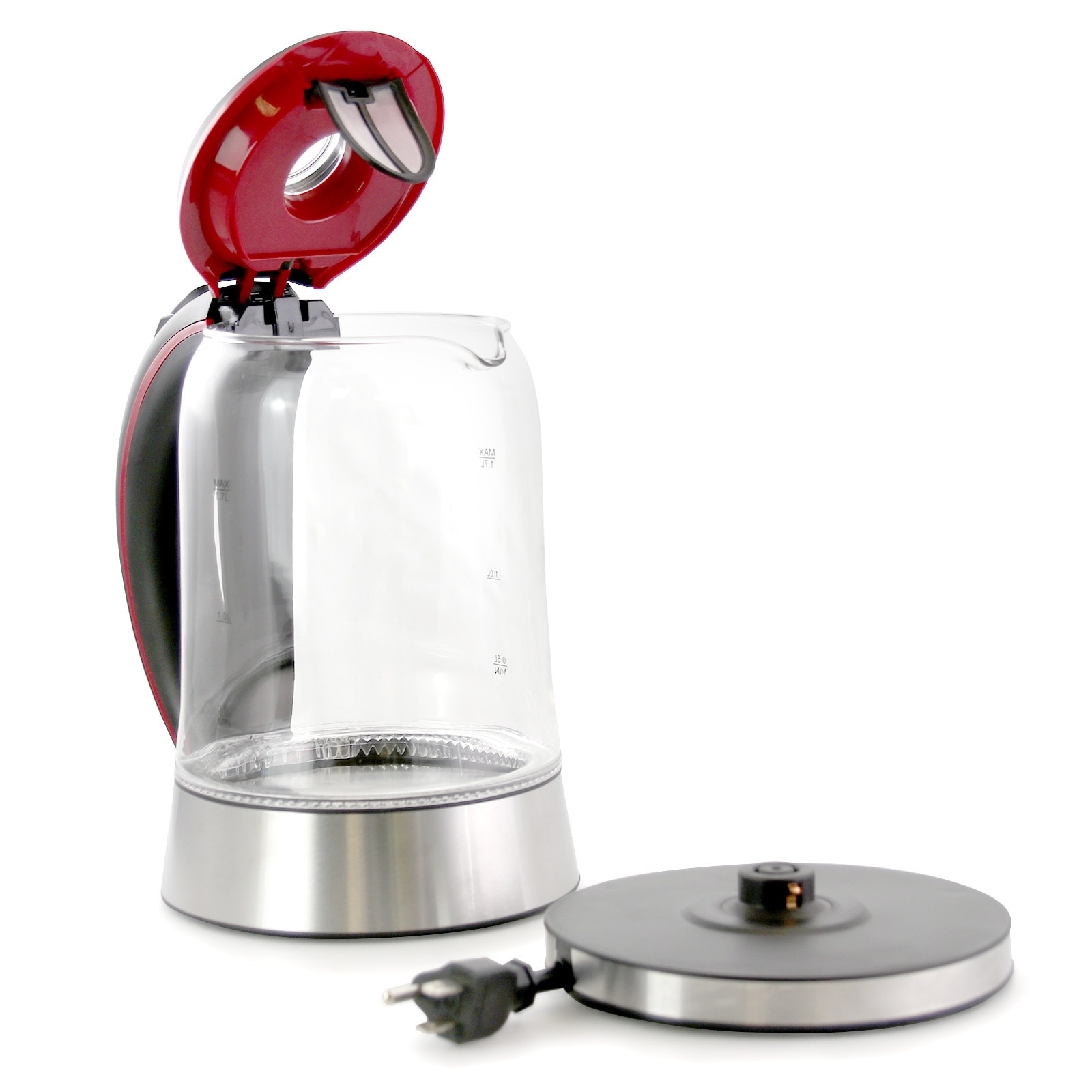 Better Chef 1.7 L Cordless Electric Glass and Stainless Steel Tea Kettle