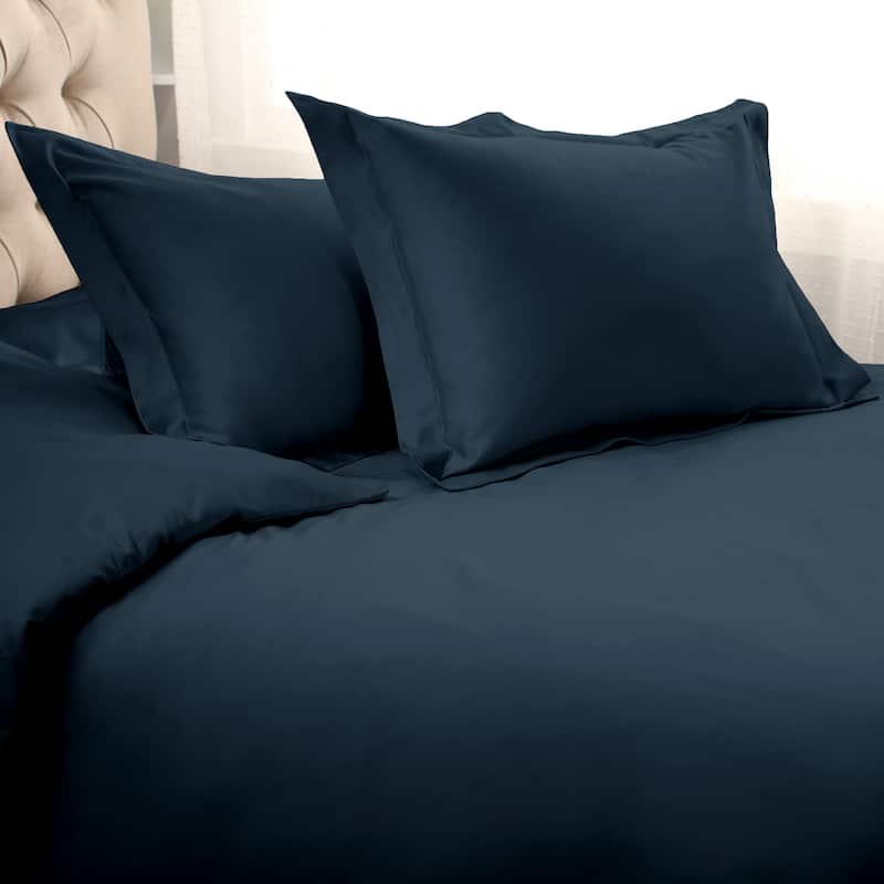 Egyptian Cotton 1000 Thread Count 3 Piece Duvet Cover Set by Superior - Navy Blue - Full - Queen