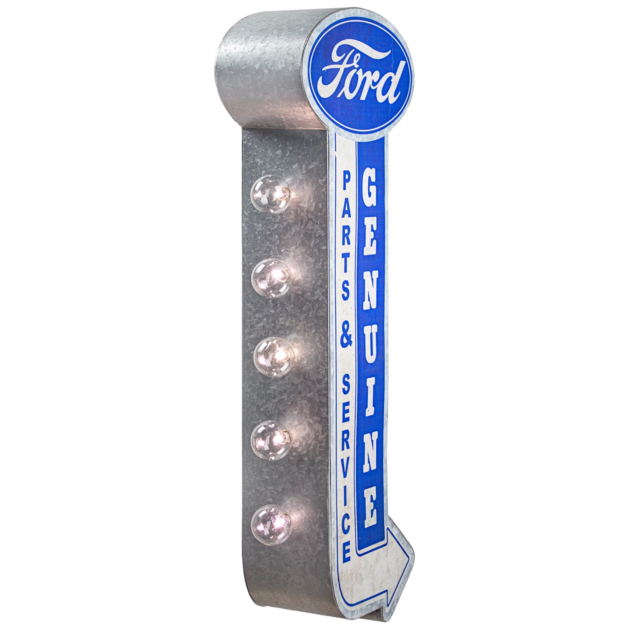 Officially Licensed Genuine Ford Parts & Service Off the Wall Double Sided Marquee LED Sign for Man Cave, Bar, Garage