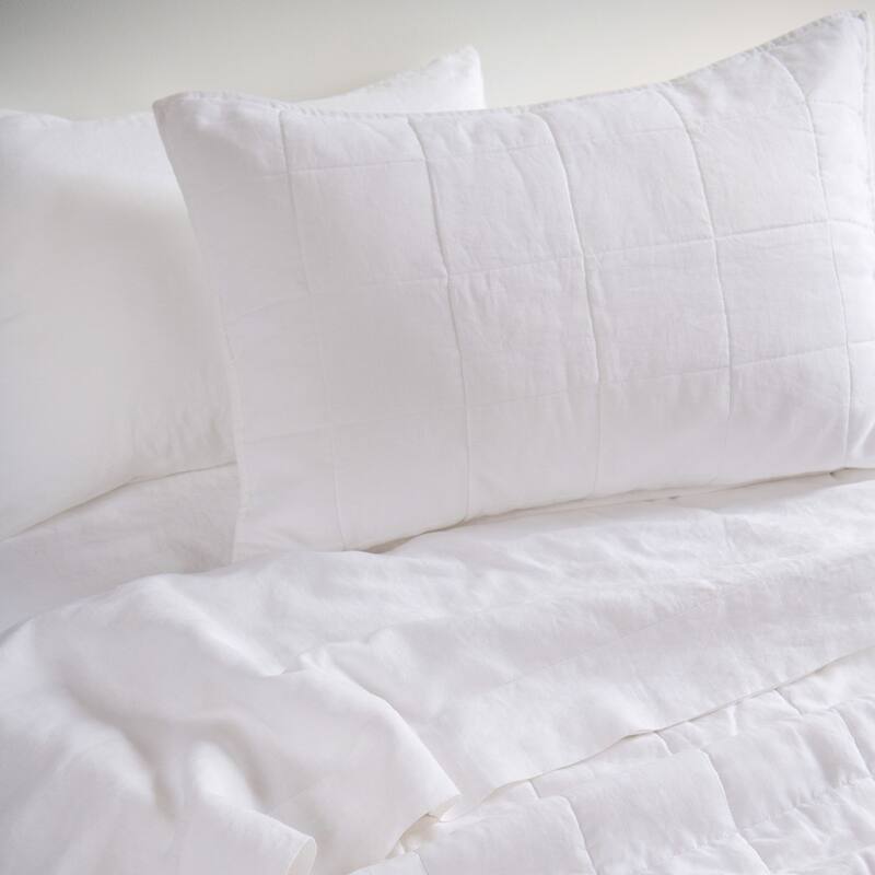 French Linen Quilted Sham Set by BOKSER HOME