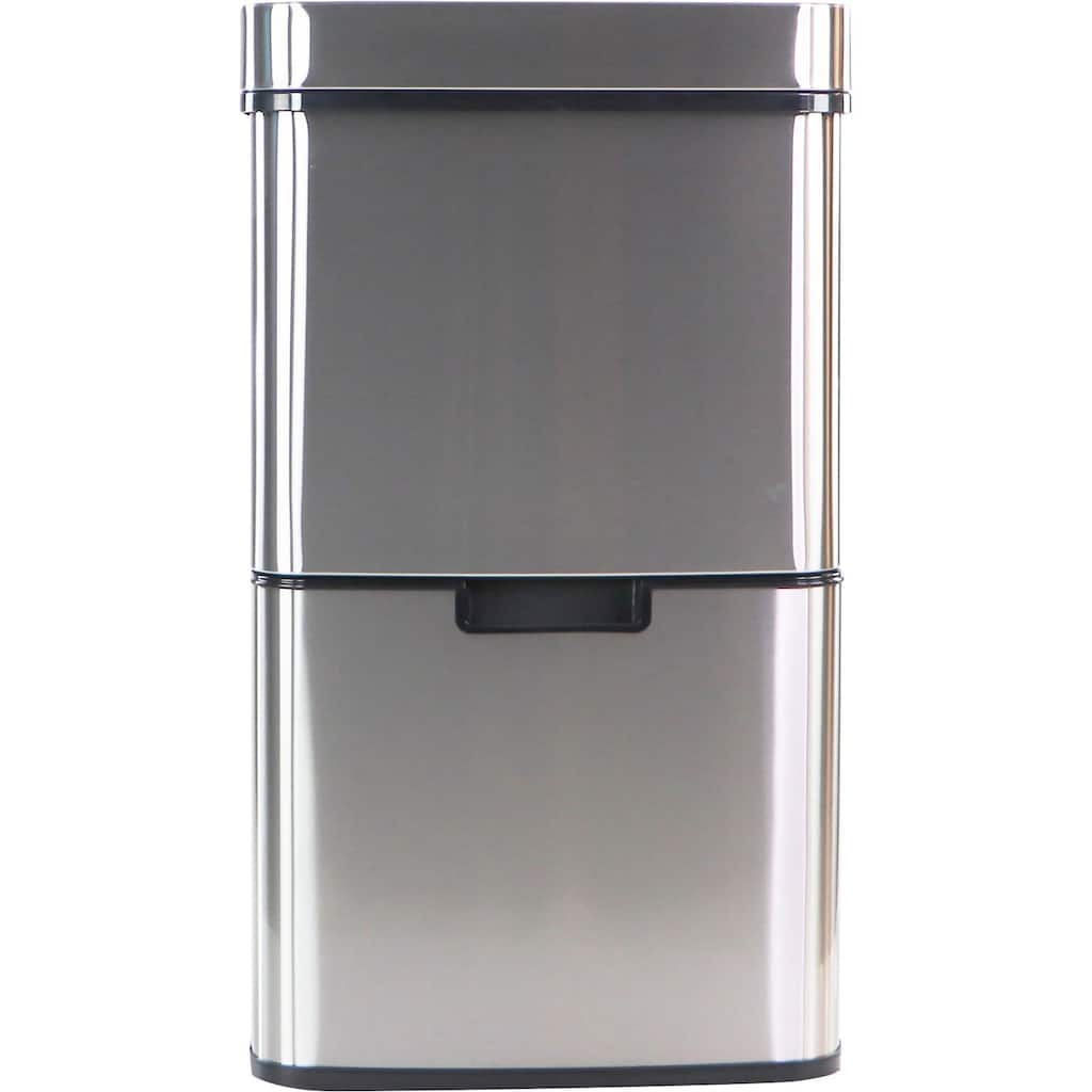 Hanover 62-Liter / 16.4-Gallon Trash Can with Dual Bins and Sensor Lid in Stainless Steel