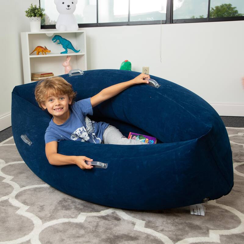Bouncyband Comfy Hugging Peapod Sensory Pod, 48", Ages 3-6 Up to 4 Feet Tall, Blue
