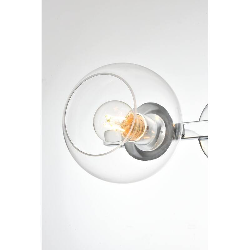 Roger 1 Light Black and Clear Bath Sconce