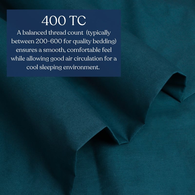 Delara 100% Organic Cotton Percale Weave Sheet, Flat Sheet, 400 Thread Count GOTS Certified
