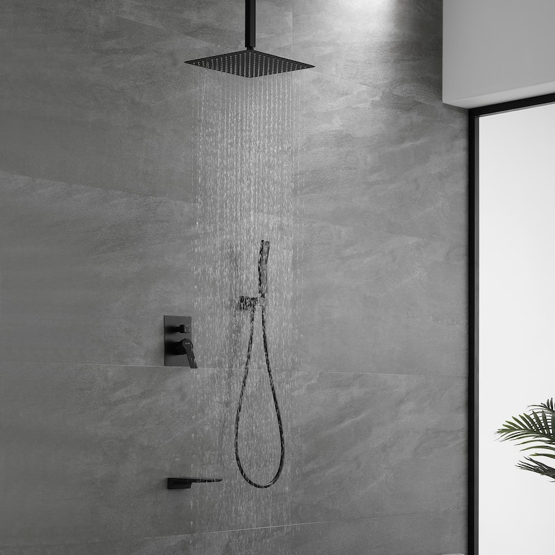 Ceiling Mount Shower Faucet and Tub Faucet with 10 inch Fixed Shower Head