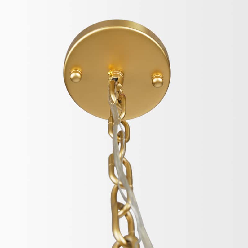 Edie Brushed Gold Metal w/ Frosted Glass Globe 1-Light Pendant - 12.0L x 12.0W x 54.0H