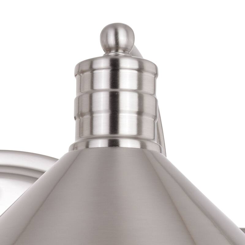 Wall Sconce Lighting 2-Light Vanity Sconce Satin Nickel Metal Shade Bathroom Light - 6.25