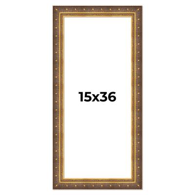 15x36 Frame Vintage Gold Solid Wood Picture Frame | 2.5 Inch Moulding