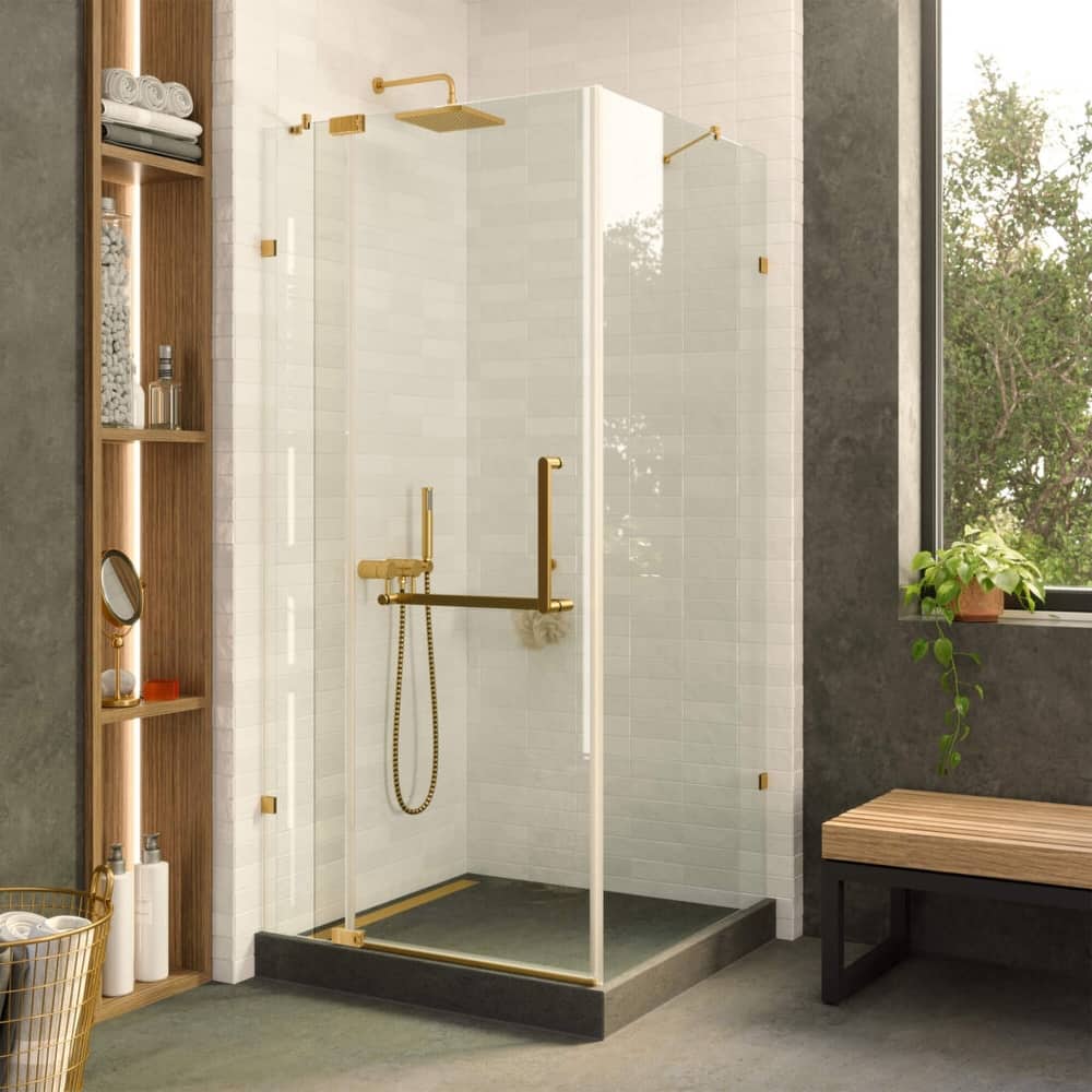 Fine Fixtures Frameless Glass Shower Enclosure - Tempered Glass