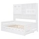 preview thumbnail 8 of 21, Wooden Full Size Daybed with Twin Size Trundle and All-in-One Cabinet