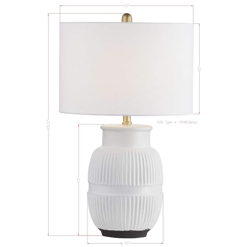 Soren 26" Table Lamp with Linen Shade, White/Black (Set of 2)