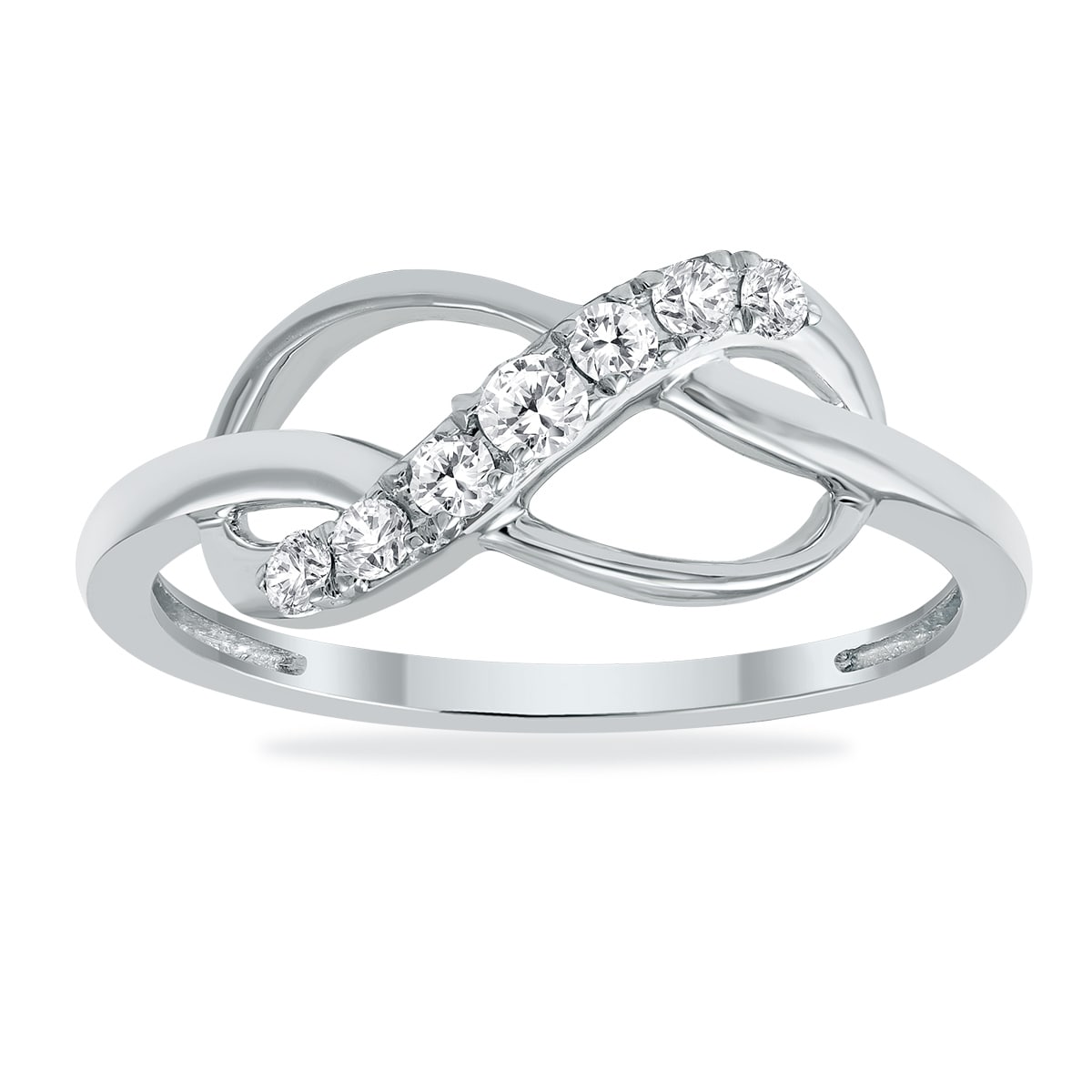 Marquee 1/5 Carat TW Diamond Infinity Ring in 10K White Gold