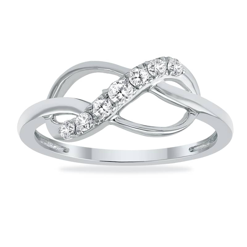 Marquee 1/5 Carat TW Diamond Infinity Ring in 10K White Gold