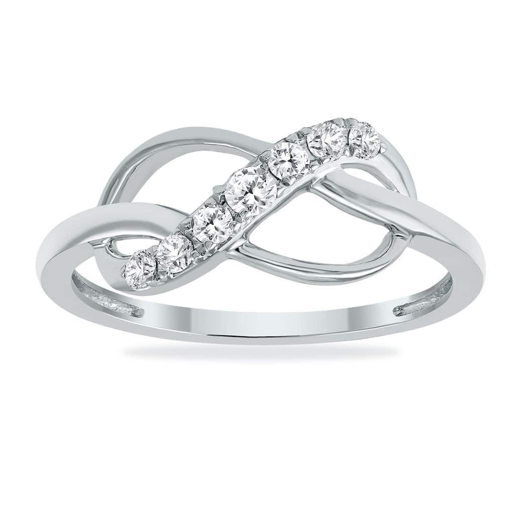 Marquee 1/5 Carat TW Diamond Infinity Ring in 10K White Gold