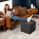 preview thumbnail 3 of 2, Jaxx Monroe Square Foam Ottoman with Stain Resistant Performance Fabric