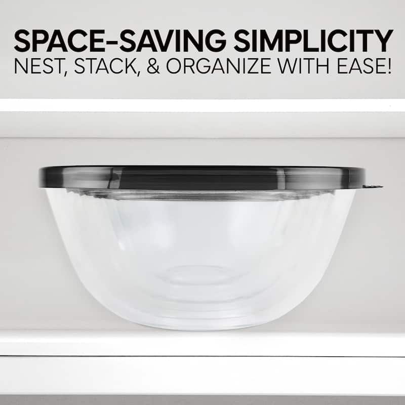 COOK WITH COLOR 12 Pc Glass Nesting Mixing Bowl Set with Lids for Cooking and Prep