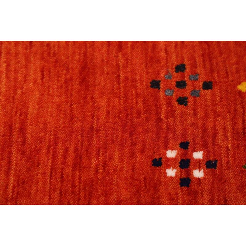 ECARPETGALLERY Hand Loomed Kashkuli Gabbeh Orange Wool Rug - 5'1 x 7'6