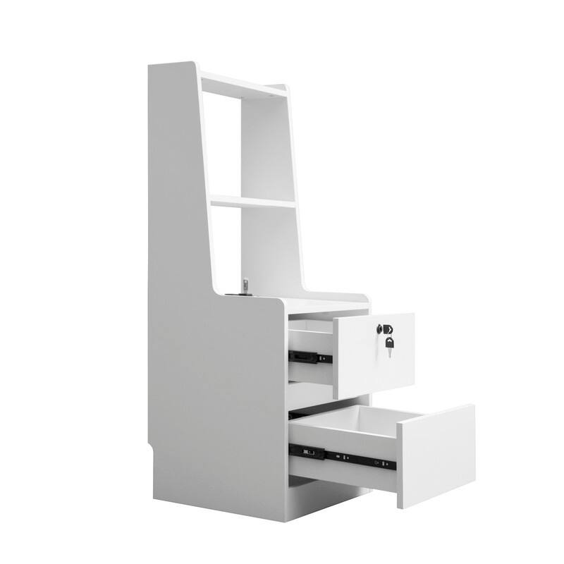 Smart Nightstand with Night Light, Modern Night Stand with Bookshelf, Bedside Tables with Storage Cabinet，Set of 2