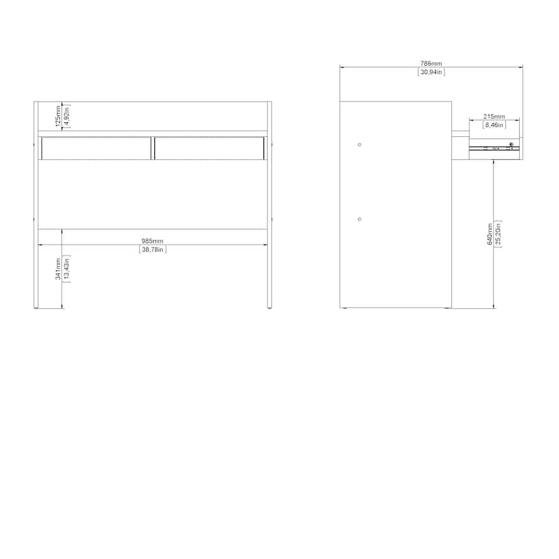 Porch & Den Wren Home Office Writing Desk with 2 Storage Drawers