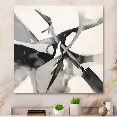 Designart "Abstract Neutral VII" Abstract Shapes Metal Wall Art Prints
