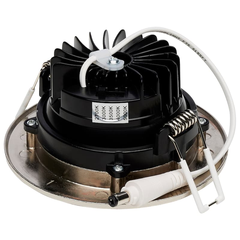 12W LED Direct Wire Downlight Gimbaled 3.5In CCT Selectable Round Remote Driver Brushed Nickel 840L - Brushed Nickel