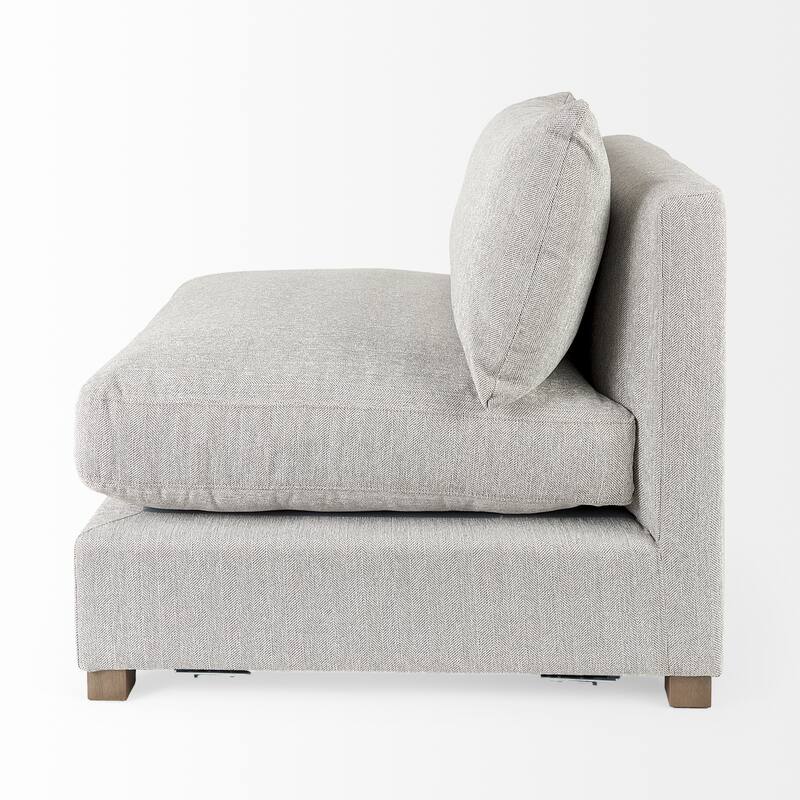 Valence 38.2L x 38.6W x 28.3H Light Gray Armless Sectional Piece - 39.76 x27.95 x20.47