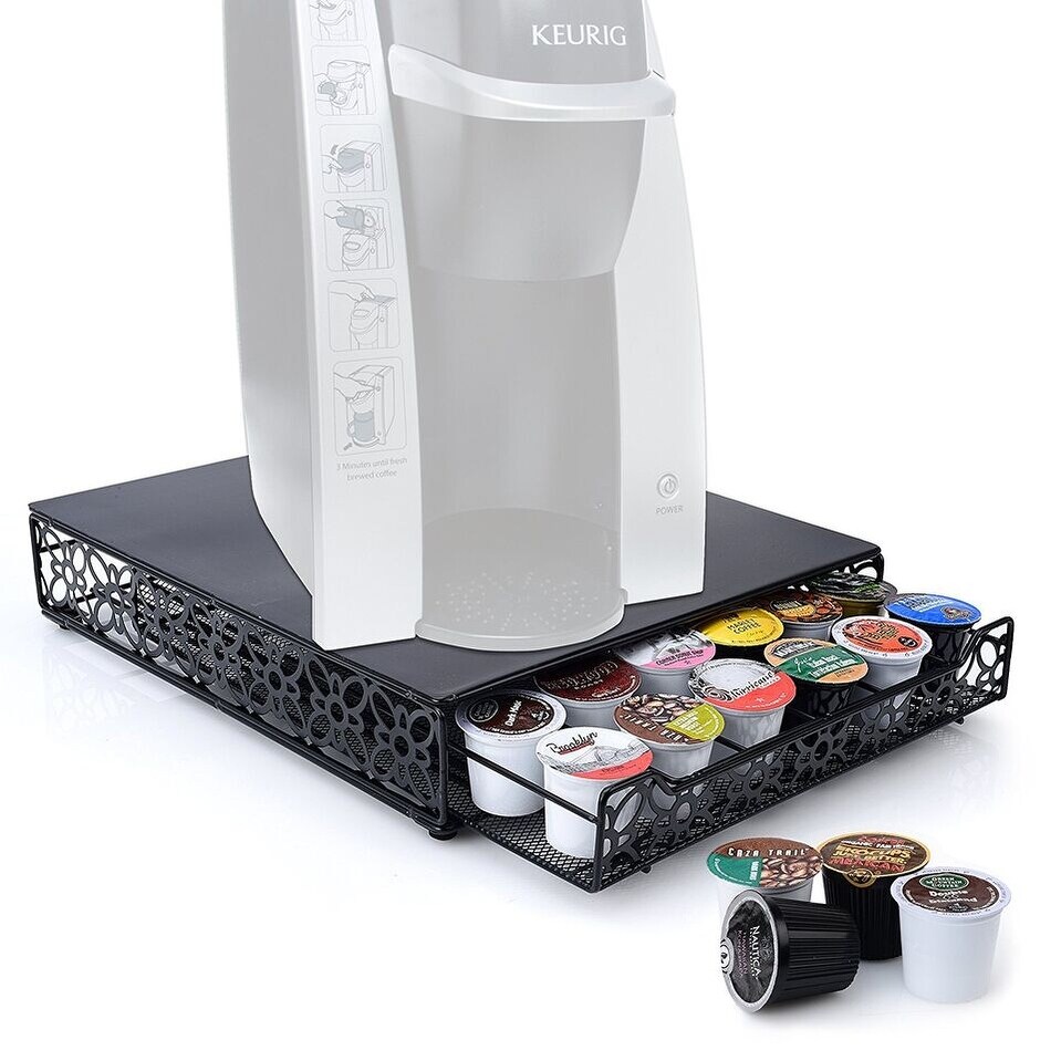 42 K Cup Holder Sliding Storage Drawer Black