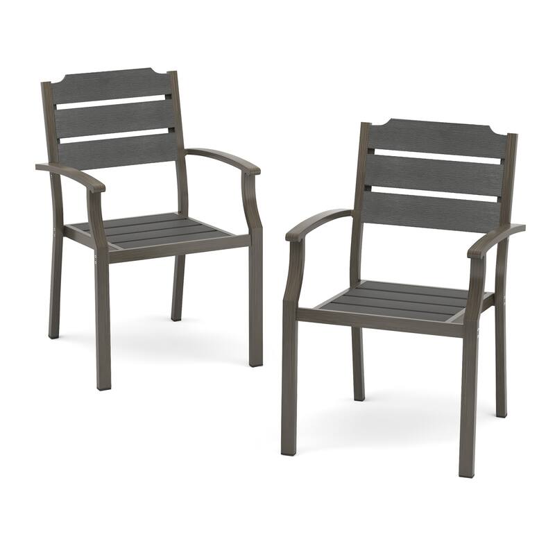 Bluestone Grey Dark Grey Fine Straight Grain - Outdoor Chair - 23.8" W x 22.6" L x 35" H