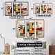 preview thumbnail 4 of 5, Designart "Geometric Colorful Atmosphere" Abstract Geometric Framed Art Set of 3 - Modern Red Wall Art Set 3 Pieces