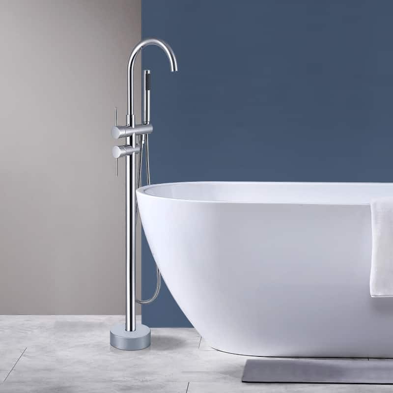 Topcraft Floor Mounted Bathtub Filler with Handheld Showerhead