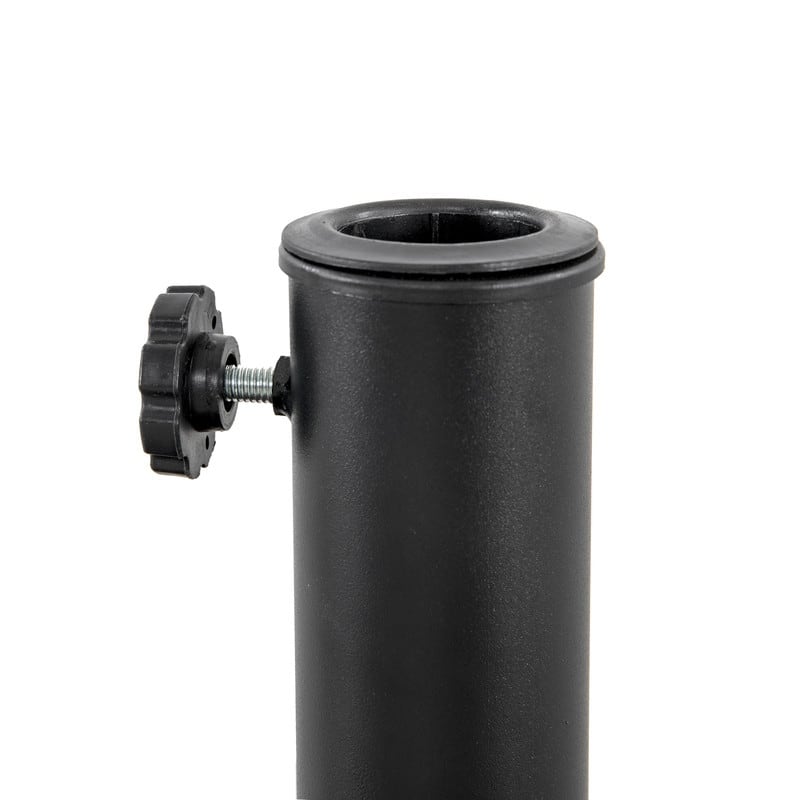 Outdoor Round Black Patio Umbrella Base, Resin and Concrete