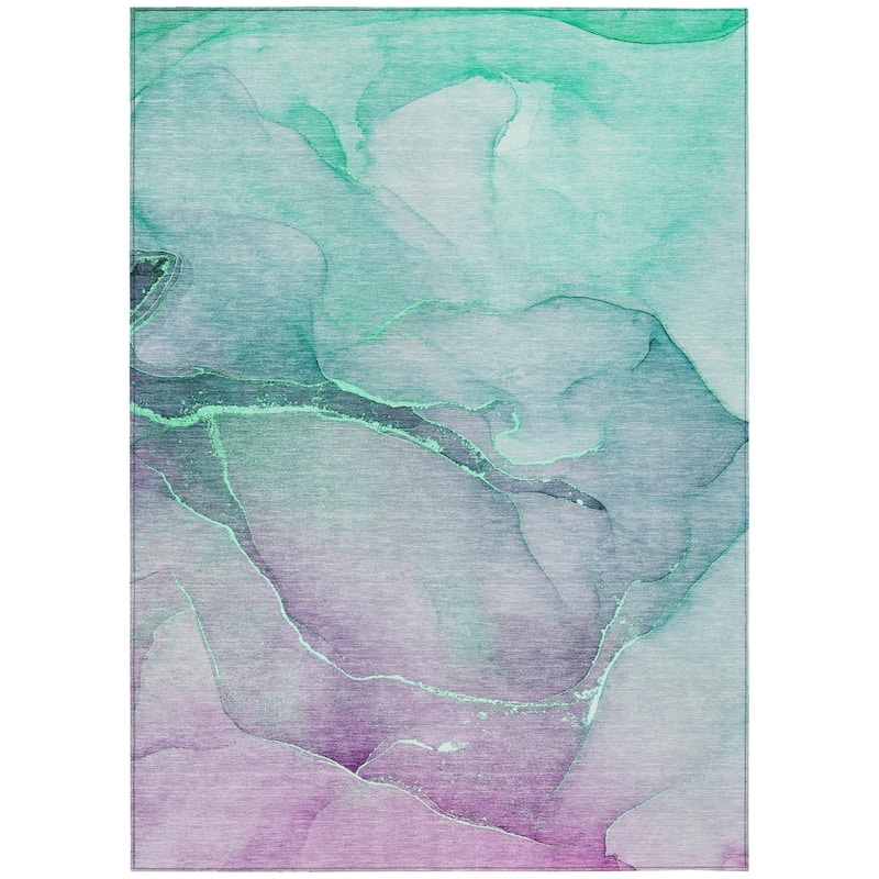 Almolu Contemporary Abstract Weather Resistant Versatile Elegance Outdoor Rug - 10' X 14'
