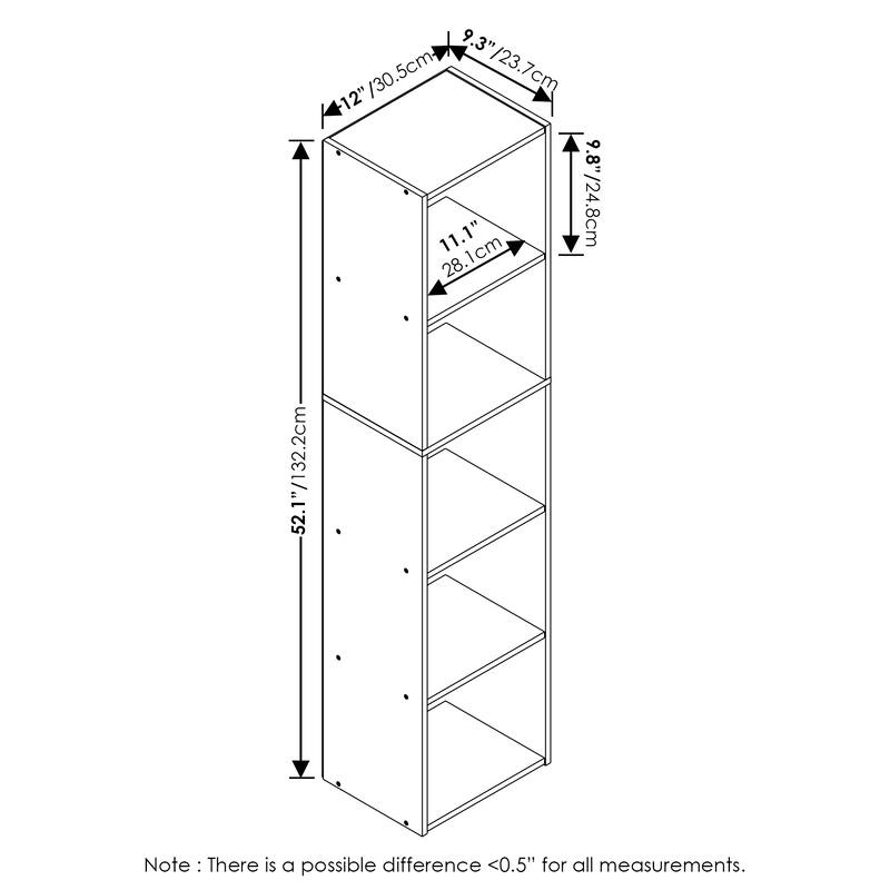 Furinno Pasir 5-Tier Open Shelf Bookcase