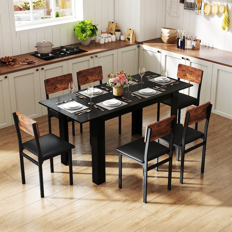 Costway 47”-62” Extendable Dining Table for 4-8 People for Dining Room - See Details