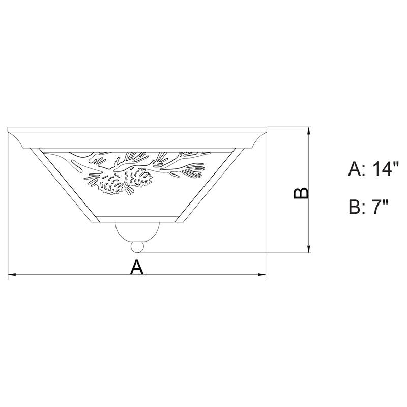 Bellevue VXCF69814 Frontier 14" Wide 3 Light Outdoor Flush Mount Pine