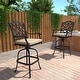 preview thumbnail 1 of 14, Clihome Outdoor Cast Aluminum Vintage Carved Barstools Chairs with Cushions (Set of 2)