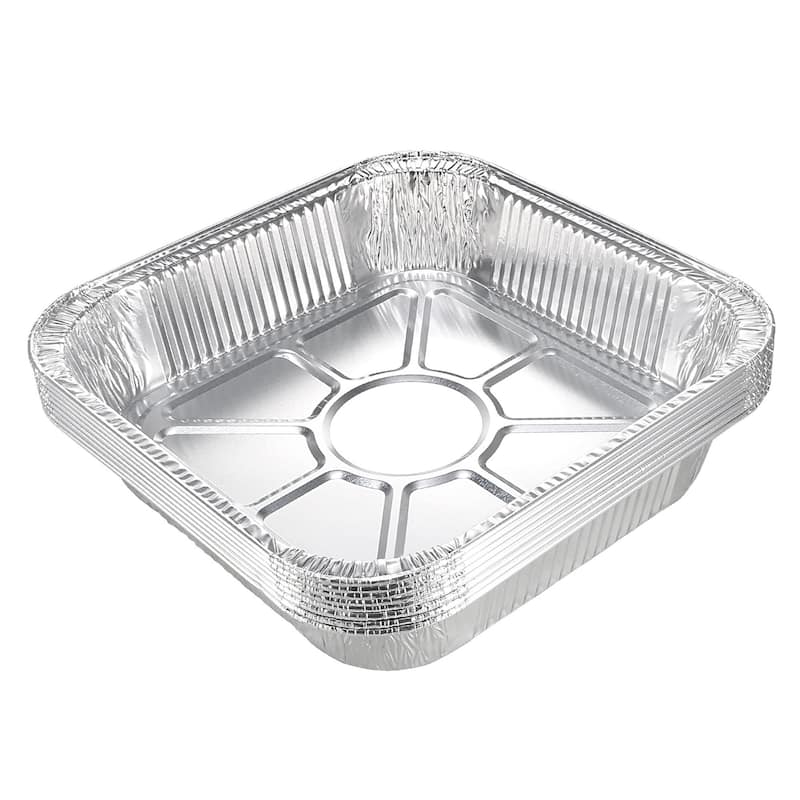 8" x 8" Aluminum Foil Pans, 46oz Disposable Trays Containers 8pcs - Silver