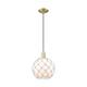 Option Antique Brass / White Glass with White Rope