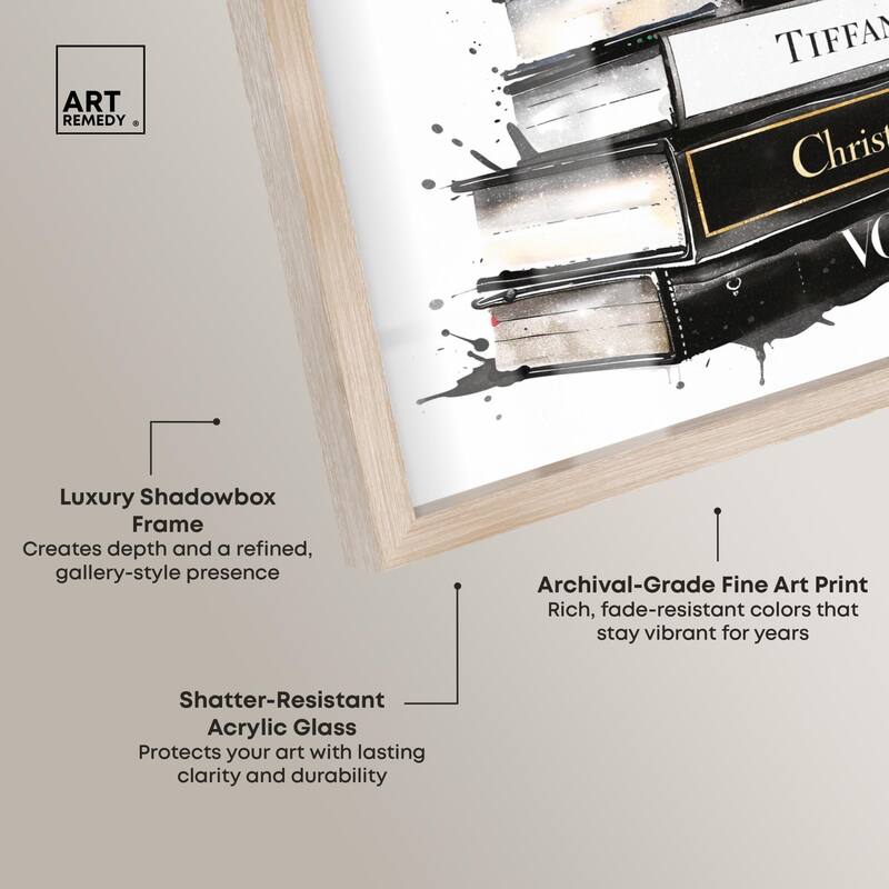 Inky Book Stack Shadowbox by Art Remedy