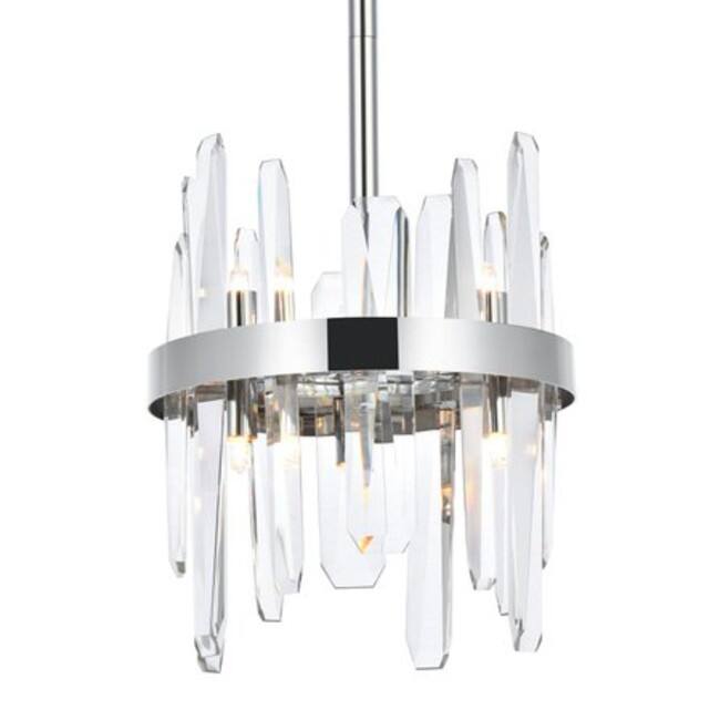 Elegant Lighting 2200D10 Serena 6 Light 10" Wide Crystal Mini Pendant - Chrome
